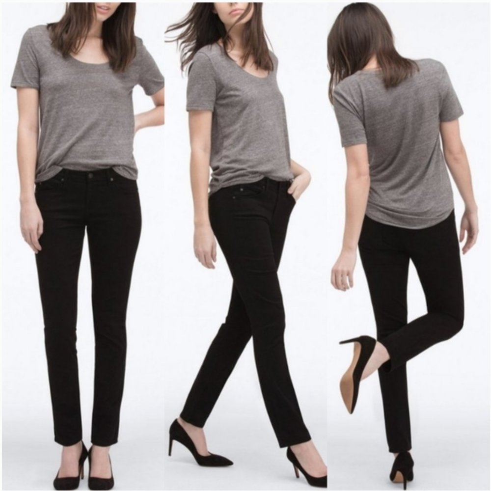 AG Adriano Goldschmied The Stilt Cigarette Black Jeans Size 26